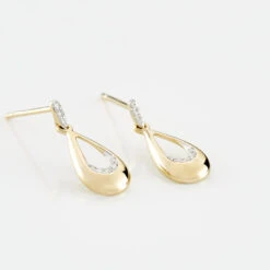Boucles D'oreilles Puces Nirmala Or Jaune Diamant -Bijouterie Pas Chère B3OFJDW283 view2