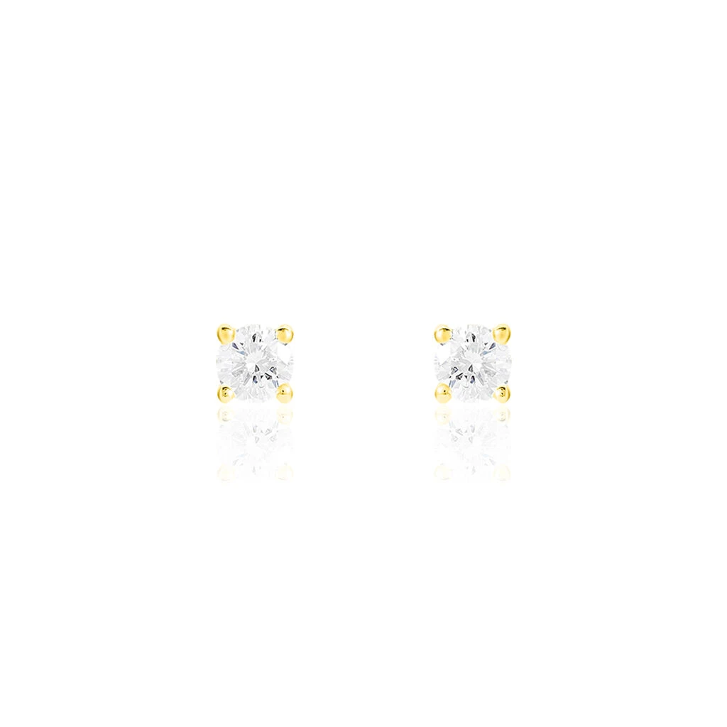Boucles D'oreilles Puces Victoria Or Jaune Diamant 1 Boucles D'oreilles Puces Victoria Or Jaune Diamant