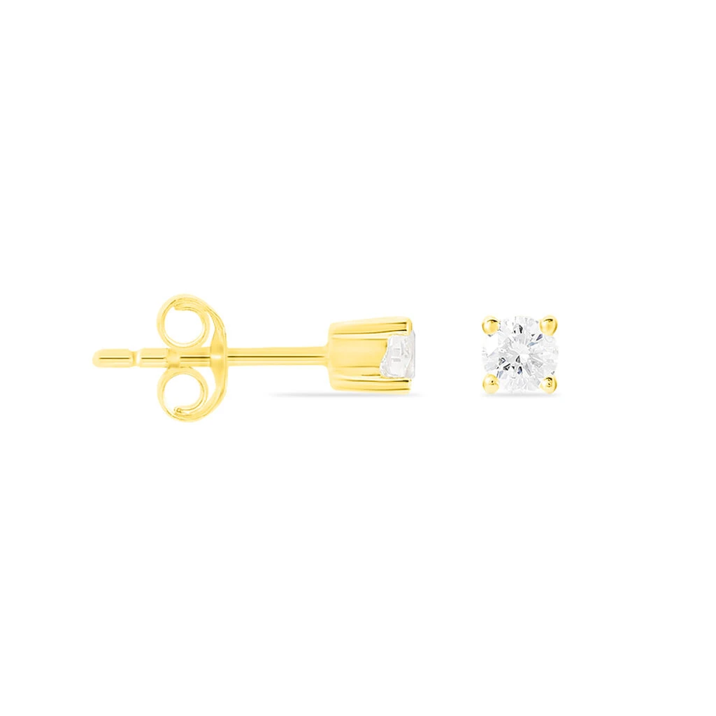 Boucles D'oreilles Puces Victoria Or Jaune Diamant 2 Boucles D'oreilles Puces Victoria Or Jaune Diamant – Image 2