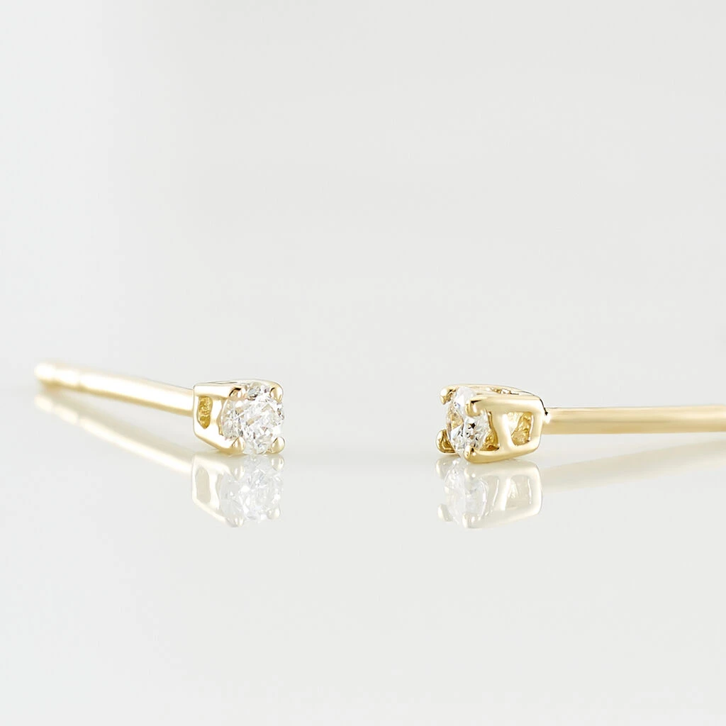 Boucles D'oreilles Puces Victoria Or Jaune Diamant 3 Boucles D'oreilles Puces Victoria Or Jaune Diamant – Image 3