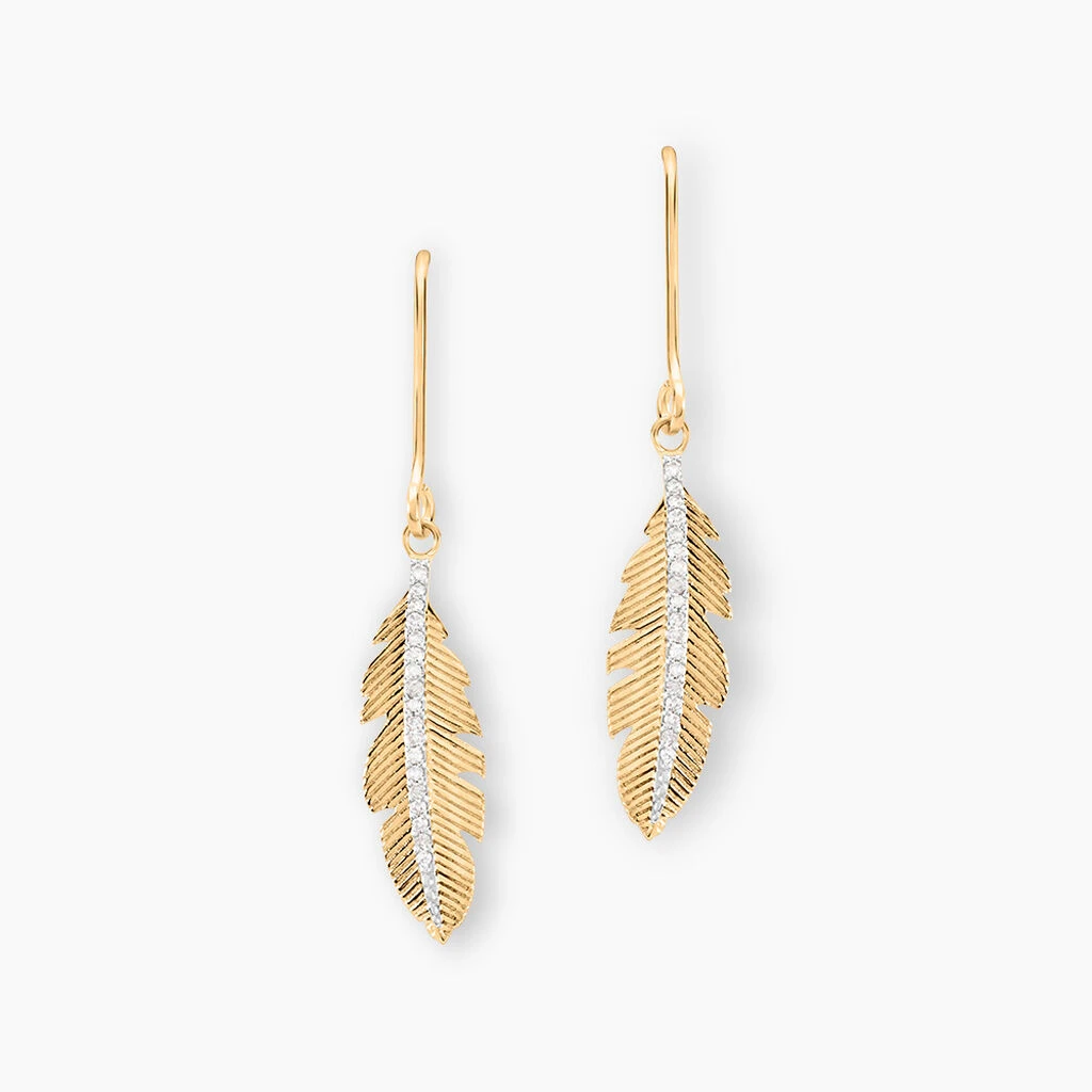 Boucles D'oreilles Pendantes Paola Or Jaune Diamant 1 Boucles D'oreilles Pendantes Paola Or Jaune Diamant