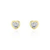 Boucles D'oreilles Puces Daria Cœur 0 Or Jaune Strass