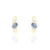 Boucles D'oreilles Puces Or Jaune Saphir Et Diamant