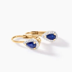 Boucles D'oreilles Pendantes Doorsie Or Jaune Saphir Et Diamant -Bijouterie Pas Chère B3OFJSB257 view1