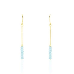 Boucles D'oreilles Puces Or Jaune Topaze