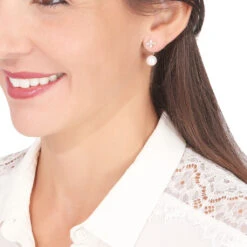 Bijoux D'oreilles Norah Or Jaune Perle De Culture Et Oxyde -Bijouterie Pas Chère B3OFJU2285 model0