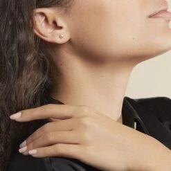 Boucles D'oreilles Puces Ursulina Or Jaune Perle De Culture -Bijouterie Pas Chère B3OFJUS018 model0