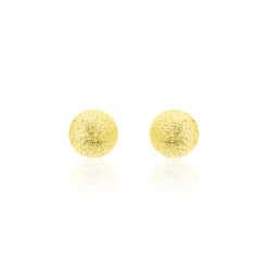 Boucles D'oreilles Puces Fidelia Boule Sablee Or Jaune