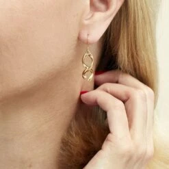 Boucles D'oreilles Pendantes Merone Vagues Or Jaune -Bijouterie Pas Chère B3OFJW008Q model0