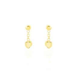 Boucles D'oreilles Pendantes Anne-maudae Pendantes Coeurs Or Jaune