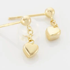 Boucles D'oreilles Pendantes Anne-maudae Pendantes Coeurs Or Jaune -Bijouterie Pas Chère B3OFJW00BX view2