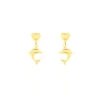 Boucles D'oreilles Pendantes Fulvie Coeurs Et Dauphin Or Jaune
