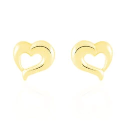 Boucles D'oreilles Puces Anne-maudae Coeurs Or Jaune