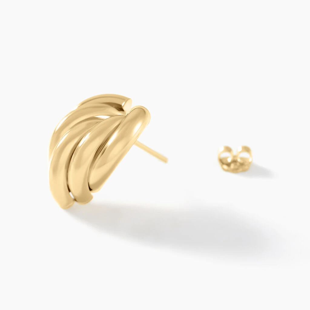 Boucles D'oreilles Or Jaune Verbena 2 Boucles D'oreilles Or Jaune Verbena – Image 2