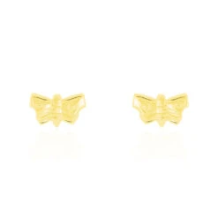 Boucles D'oreilles Puces Bartholomee Papillon Or Jaune