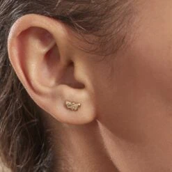 Boucles D'oreilles Puces Bartholomee Papillon Or Jaune -Bijouterie Pas Chère B3OFJW0684 model0