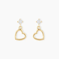 Boucles D'oreilles Pendantes Daria Cœur Or Jaune