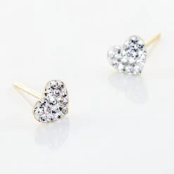 Boucles D'oreilles Puces Or Jaune Ianuaria Cristal -Bijouterie Pas Chère B3OFJXW212 view2