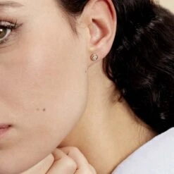 Boucles D'oreilles Puces Eden Serti Pneu Or Jaune Oxyde De Zirconium -Bijouterie Pas Chère B3OFJZW167 model0