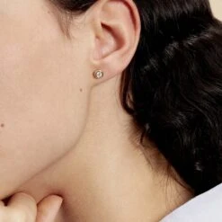 Boucles D'oreilles Puces Eden Serti Pneu Or Jaune Oxyde De Zirconium -Bijouterie Pas Chère B3OFJZW167 model1