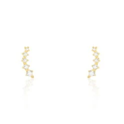 Boucles D'oreilles Puces Youssa Barrettes Or Jaune Oxyde De Zirconium