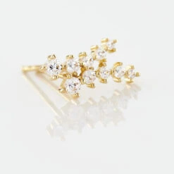 Boucles D'oreilles Puces Youssa Barrettes Or Jaune Oxyde De Zirconium -Bijouterie Pas Chère B3OFJZW438 view2