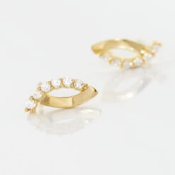 Boucles D'oreilles Puces Marlyatou Or Jaune Oxyde De Zirconium -Bijouterie Pas Chère B3OFJZW469 view2