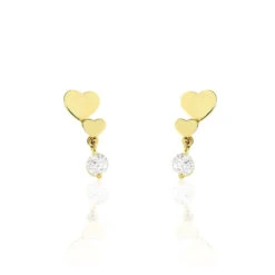 Boucles D'oreilles Pendantes Rihabe Or Jaune Oxyde De Zirconium