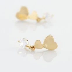 Boucles D'oreilles Pendantes Rihabe Or Jaune Oxyde De Zirconium -Bijouterie Pas Chère B3OFJZW563 view2