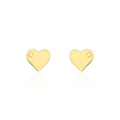 Boucles D'oreilles Puces Celenie Or Jaune Oxyde De Zirconium