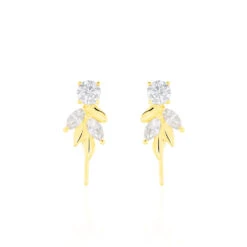 Bijoux D'oreilles Alexine Or Jaune Oxyde De Zirconium