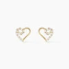 Boucles D'oreilles Puces Daria Cœur Or Jaune Oxyde De Zirconium