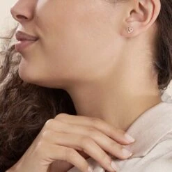 Boucles D'oreilles Puces Daria Cœur Or Jaune Oxyde De Zirconium -Bijouterie Pas Chère B3OFJZW806 model0