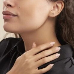 Boucles D'oreilles Pendantes Edmee Cercle Or Jaune Oxyde De Zirconium -Bijouterie Pas Chère B3OFJZW824 model0