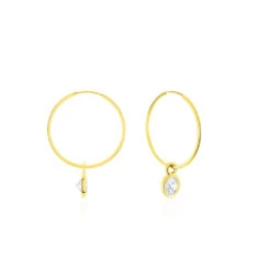 Créoles Grisel Or Jaune Oxyde