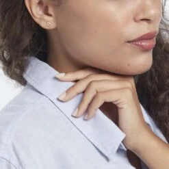 Boucles D'oreilles Puces Lisianthus Or Jaune Oxyde -Bijouterie Pas Chère B3OFJZW938 model0