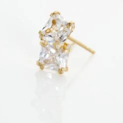 Boucles D'oreilles Puces Or Jaune Doreen Oxydes De Zirconium -Bijouterie Pas Chère B3OFJZW946 view2