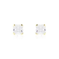 Boucles D'oreilles Puces Or Jaune Doreen Oxydes De Zirconium