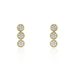 Boucles D'oreilles Pendantes Or Jaune Caleb Oxydes De Zirconium