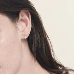 Boucles D'oreilles Puces Or Jaune Festuca Oxydes De Zirconium -Bijouterie Pas Chère B3OFJZW964 model0