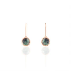 Boucles D'oreilles Pendantes Joana Or Rose Nacre