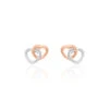 Boucles D'oreilles Puces Donna Coeurs Ajoures Or Rose