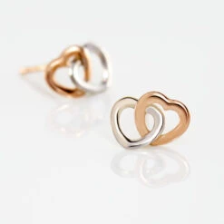 Boucles D'oreilles Puces Donna Coeurs Ajoures Or Rose 6 Boucles D'oreilles Puces Donna Coeurs Ajoures Or Rose -Bijouterie Pas Chère B3OFRW0014 view2