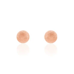 Boucles D'oreilles Puces Fidelia Boule Sablee Or Rose