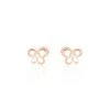 Boucles D'oreilles Puces Eleanor Fleur Or Rose Oxyde De Zirconium