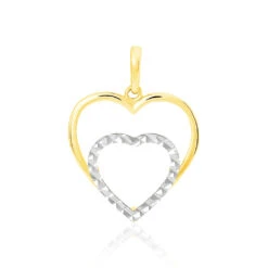 Pendentif Eudocie Double Coeurs Or Bicolore
