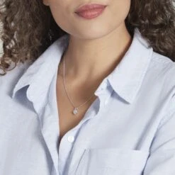 Pendentif Miyah Or Blanc Topaze -Bijouterie Pas Chère B3PFBTB002 model1