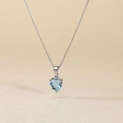 Pendentif Miyah Or Blanc Topaze -Bijouterie Pas Chère B3PFBTB002 view2