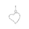 Pendentif Eudocie Coeur Strie Or Blanc