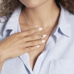 Pendentif Or Blanc Oxyde -Bijouterie Pas Chère B3PFBZW020 model1